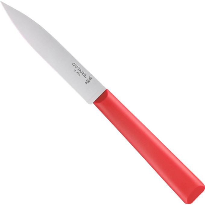 Нож столовый Opinel №312, пластиковая рукоять, блистер, нержавеющая сталь, красный 002352
